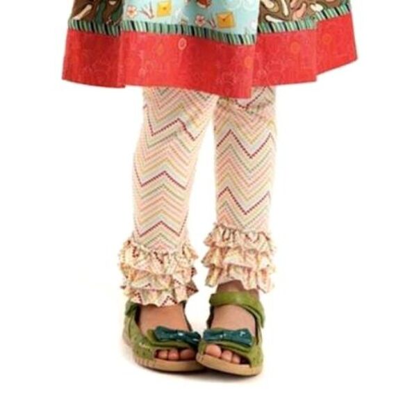 Matilda Jane Other - NEW Matilda Jane girls leggings 12 Razzle zigzag stripe Wonderful Parade Rainbow